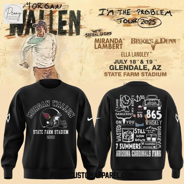 Morgan Wallen x Arizona Cardinals State Farm Stadium 2025 Hoodie Shirt