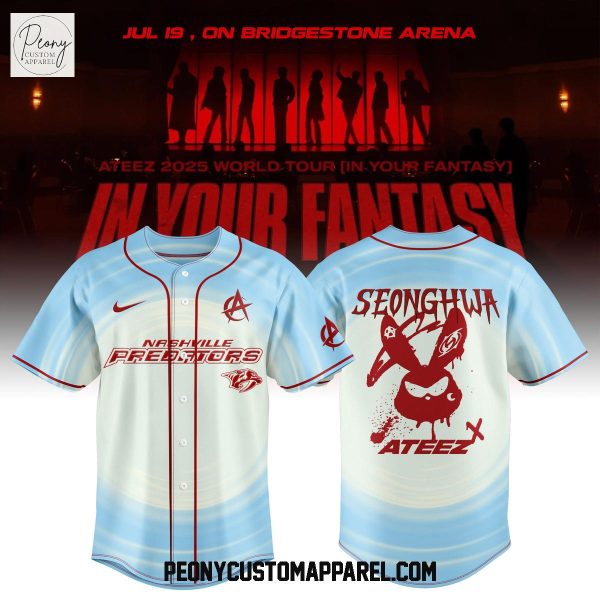 Nashville Predators x Ateez 2025 World Tour In Your Fantasy Baseball Jersey