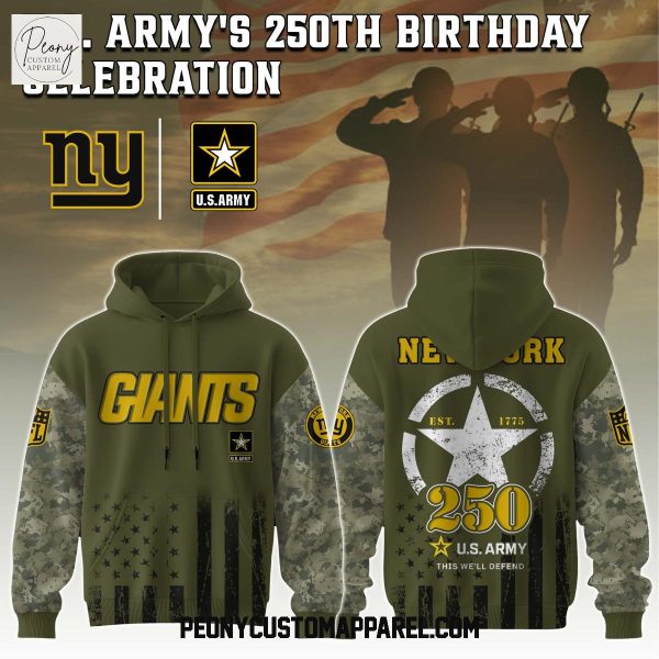 New York Giants NFL Celebration US Army 250th Anniversary Hoodie