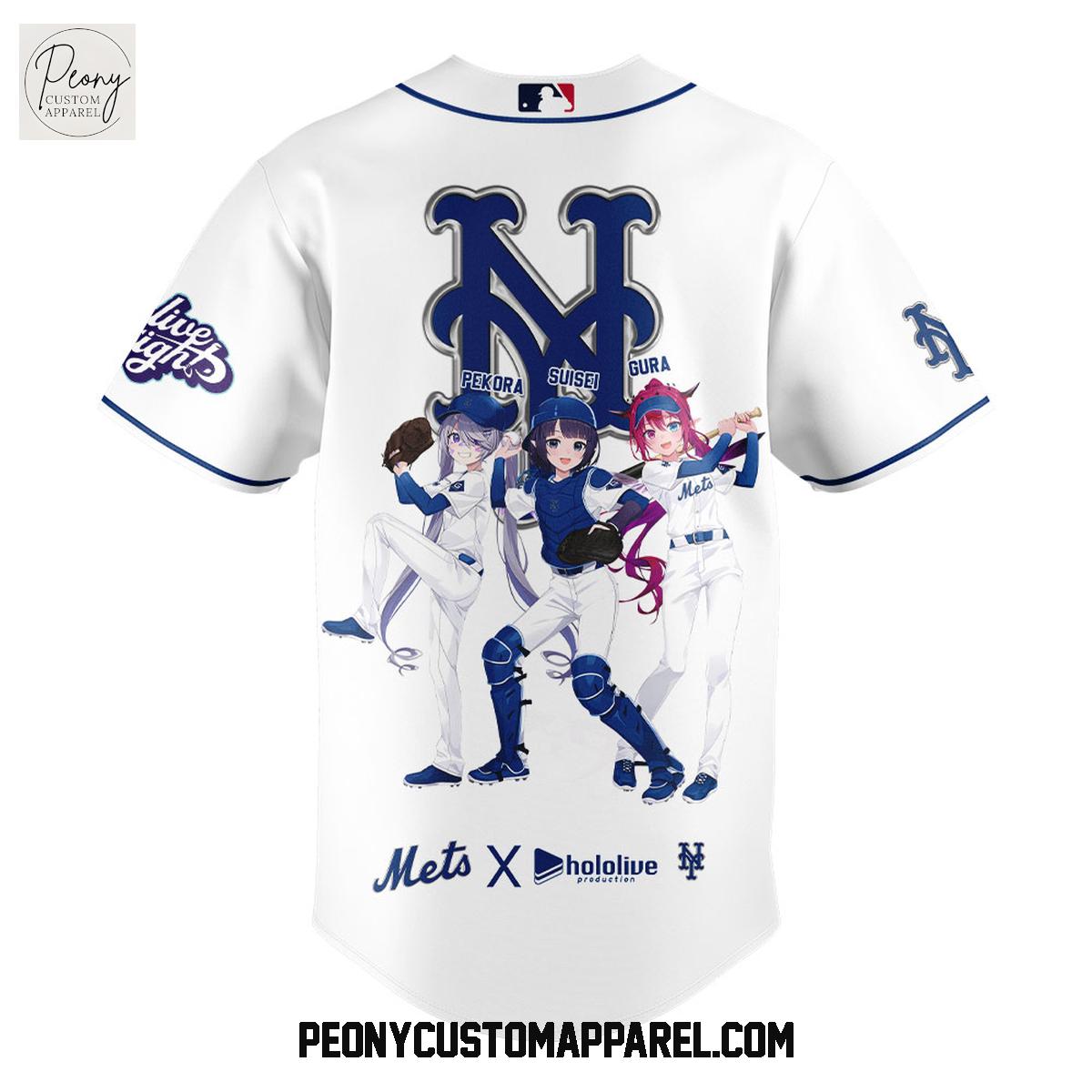 New York Mets Hololive Night Collab Baseball Jersey New York Mets Hololive Night Collab Baseball Jersey
