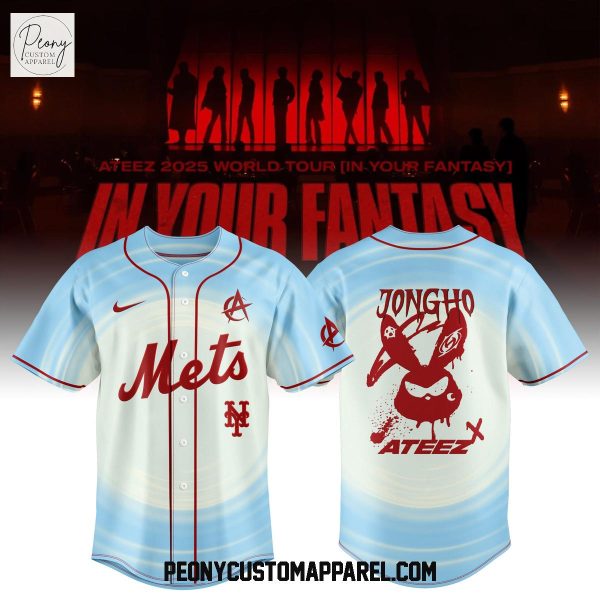 New York Mets x Ateez 2025 World Tour In Your Fantasy Baseball Jersey