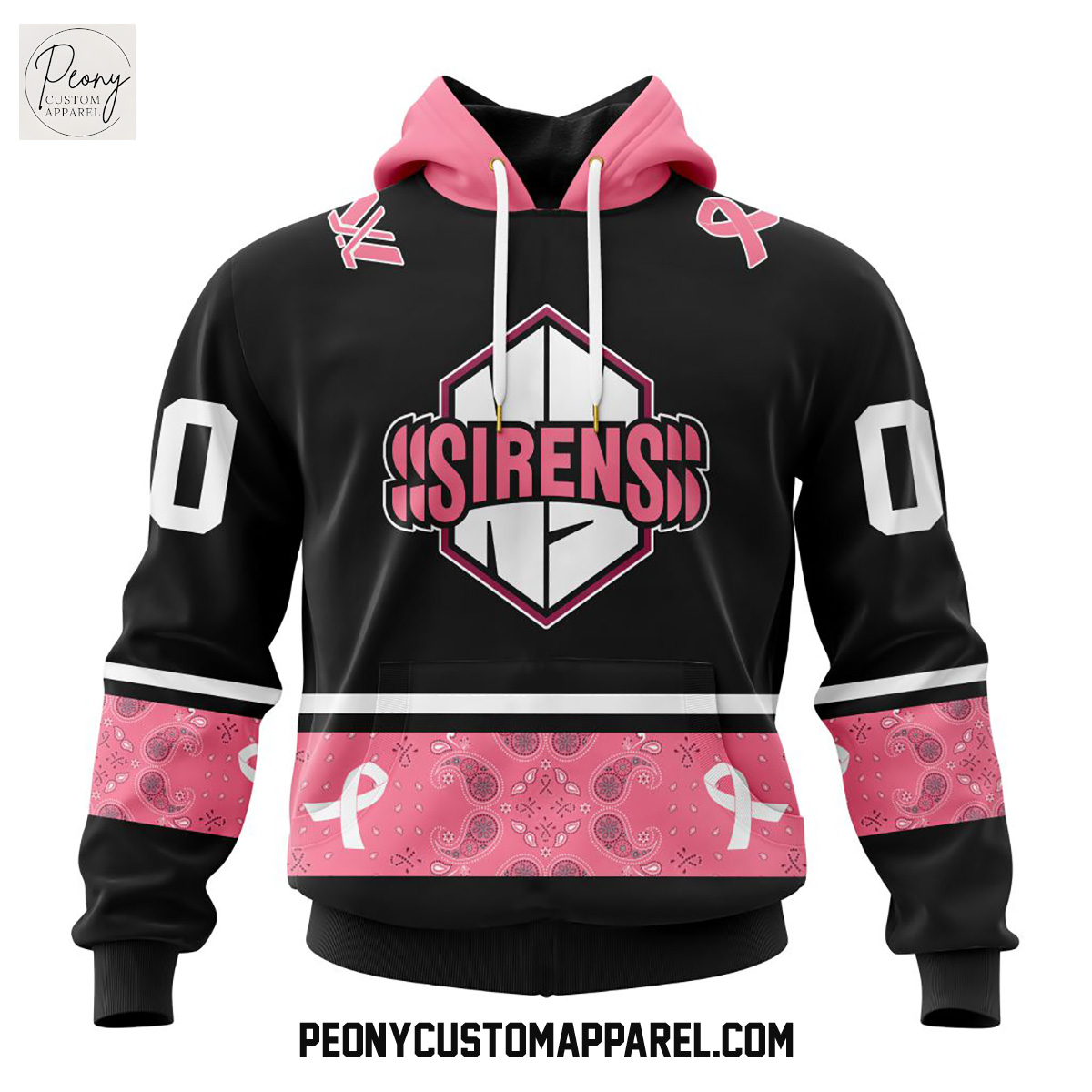 New York Sirens PWHL Pink Paisley Fights Breast Cancer Hoodie Shirt New York Sirens PWHL Pink Paisley Fights Breast Cancer Hoodie Shirt