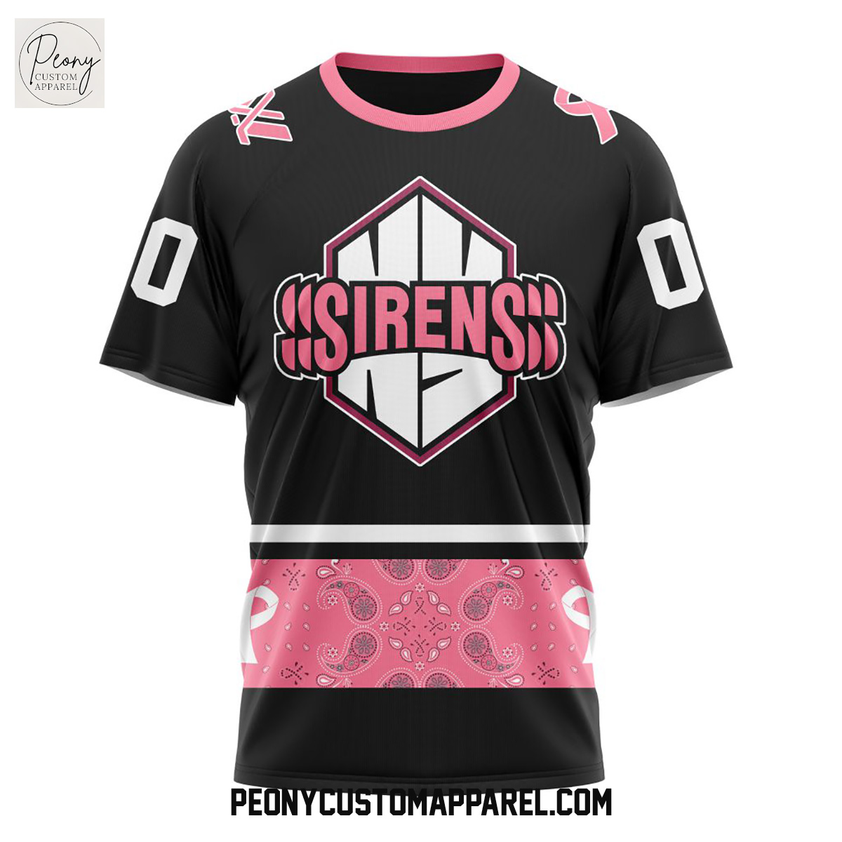 New York Sirens PWHL Pink Paisley Fights Breast Cancer Hoodie Shirt New York Sirens PWHL Pink Paisley Fights Breast Cancer Hoodie Shirt