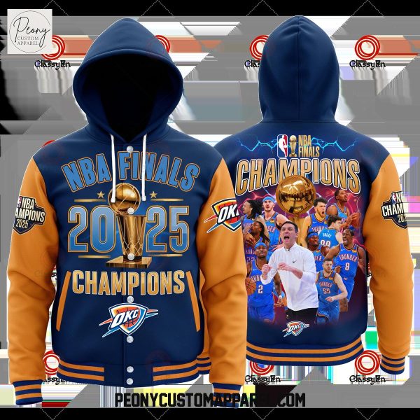 Oklahoma City Basketball Champions Finals 2025 Hooded Baseball Jacket
