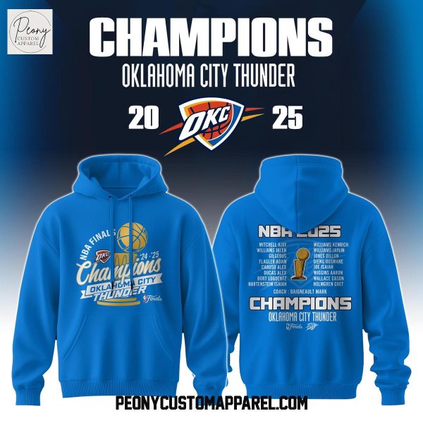 Oklahoma City Thunder Champion NBA Finals 2025 Hoodie Shirt