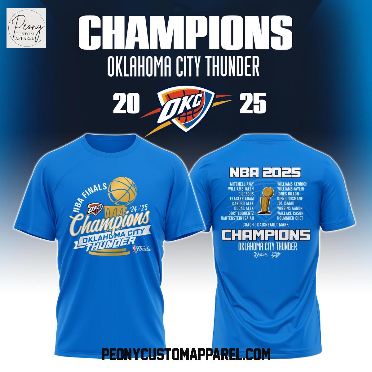 Oklahoma City Thunder Champion NBA Finals 2025 Hoodie Shirt Oklahoma City Thunder Champion NBA Finals 2025 Hoodie Shirt
