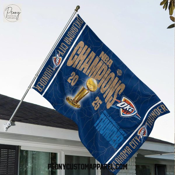 Oklahoma City Thunder NBA Finals Champions 2025 House Garden Flag