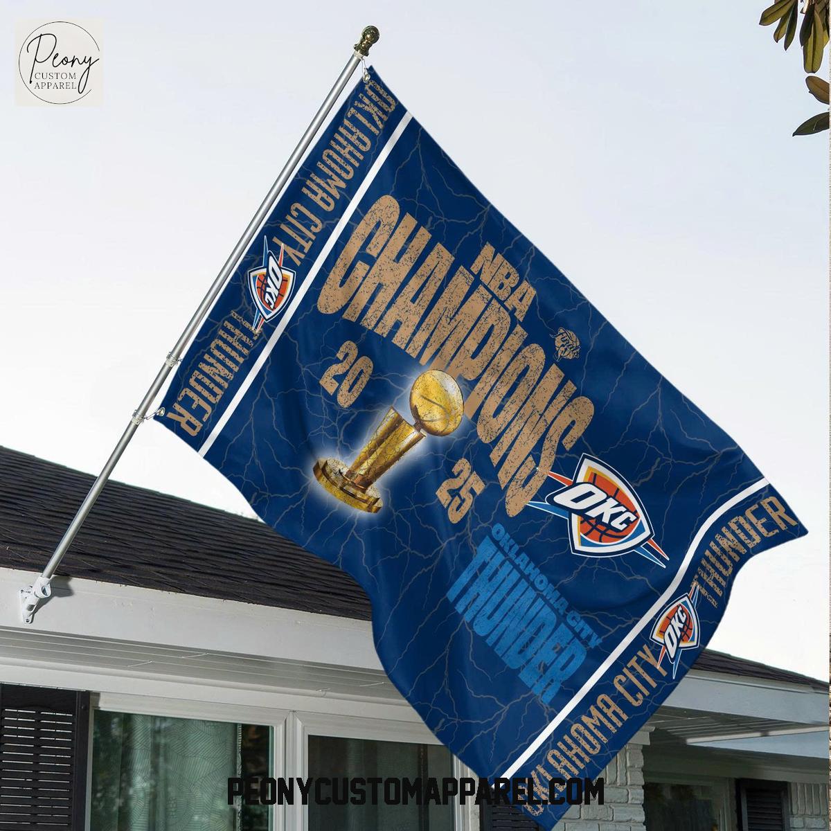 Oklahoma City Thunder NBA Finals Champions 2025 House Garden Flag Oklahoma City Thunder NBA Finals Champions 2025 House Garden Flag