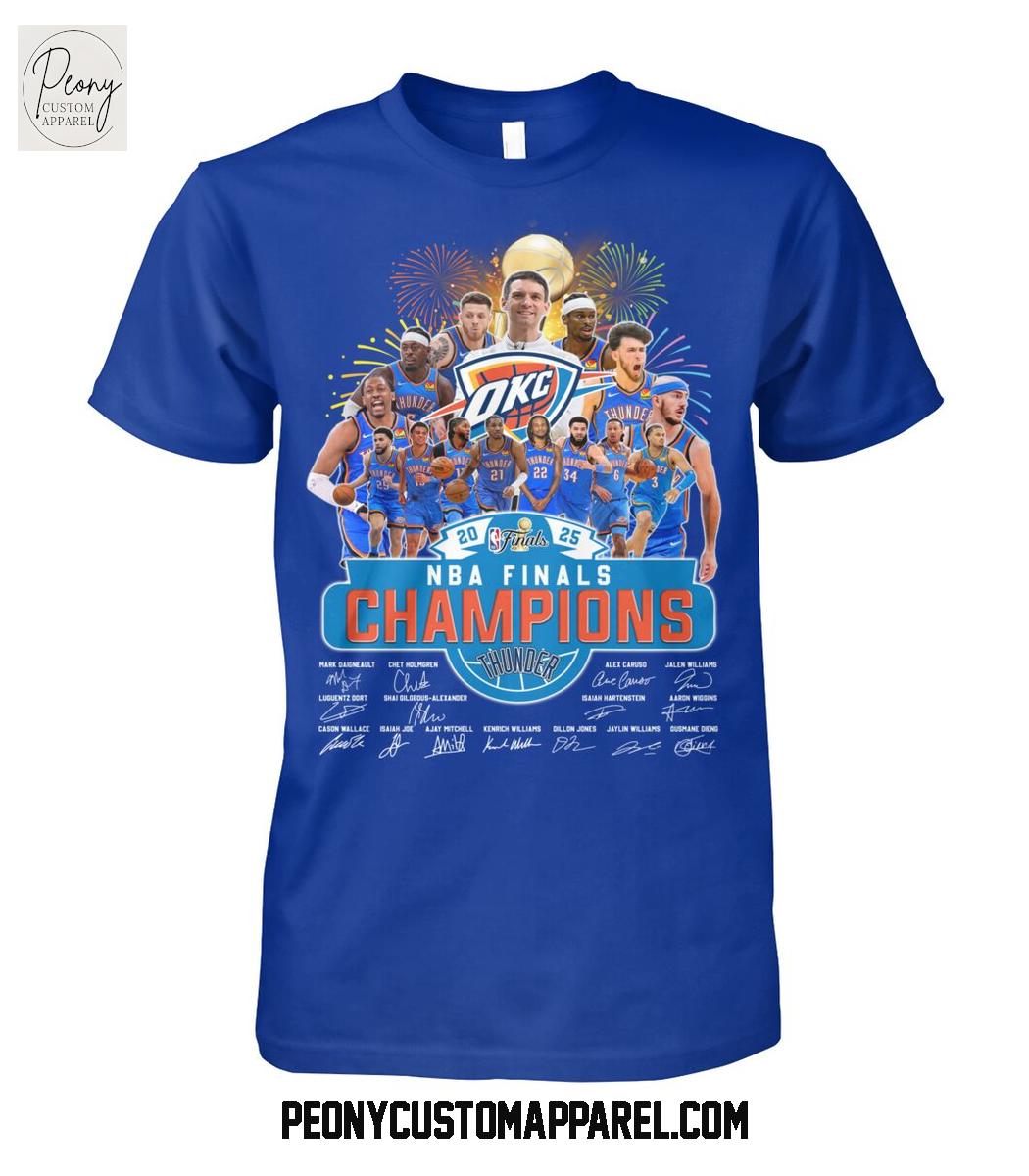 Oklahoma City Thunder NBA Finals Champions 2025 T Shirt Oklahoma City Thunder NBA Finals Champions 2025 T Shirt