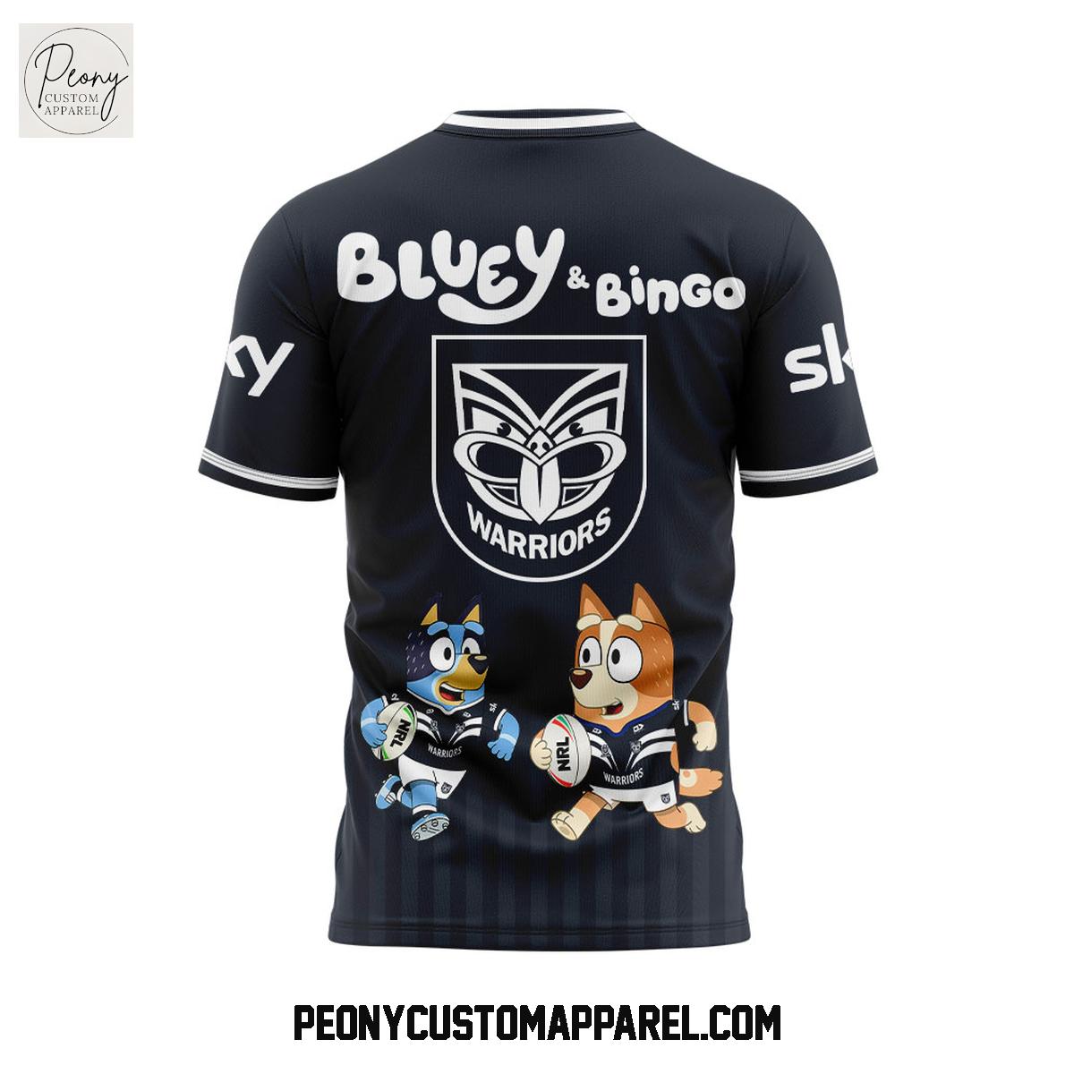 One NZ Warriors Bluey and Bingo Hoodie Shirt One NZ Warriors Bluey and Bingo Hoodie Shirt