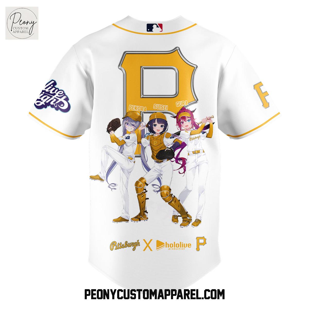 Pittsburgh Pirates Hololive Night Collab Baseball Jersey Pittsburgh Pirates Hololive Night Collab Baseball Jersey