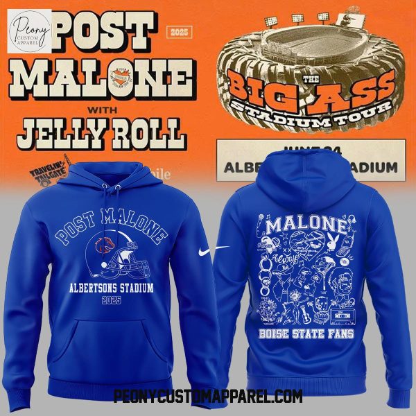 Post Malone x Boise State Broncos Albertsons Stadium 2025 Hoodie Shirt