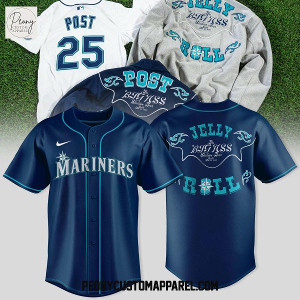 Seattle Mariners Mix Jelly Roll Tour 2025 Baseball Jersey