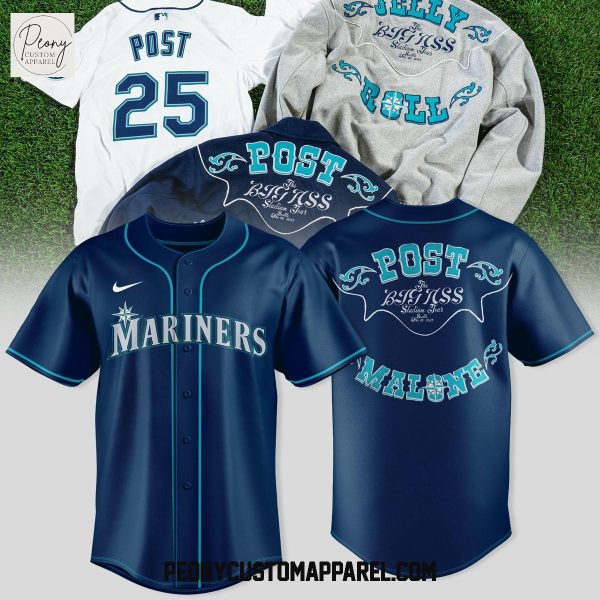 Seattle Mariners Mix Post Malone Tour 2025 Baseball Jersey