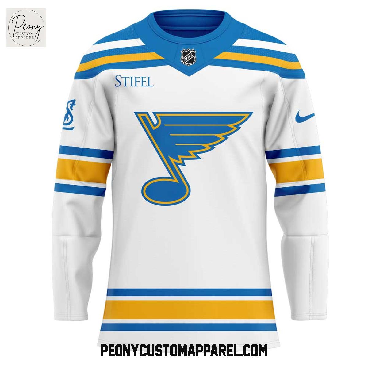 St. Louis Blues New Uniforms Remixed. Remastered. Reborn White Hockey Jersey St. Louis Blues New Uniforms Remixed. Remastered. Reborn White Hockey Jersey
