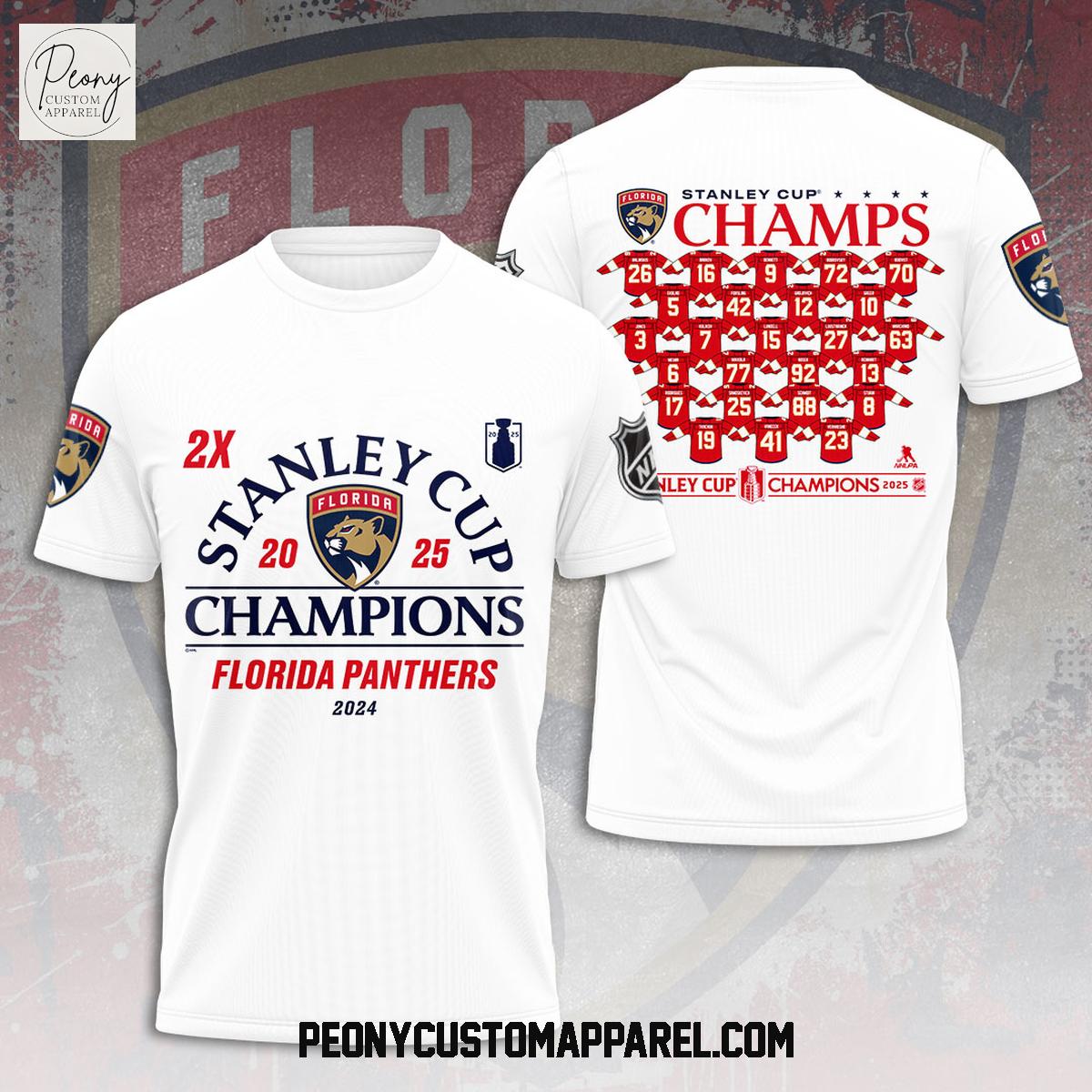 Stanley Cup 2025 Champions Florida Panthers White Hoodie T Shirt Stanley Cup 2025 Champions Florida Panthers White Hoodie T Shirt