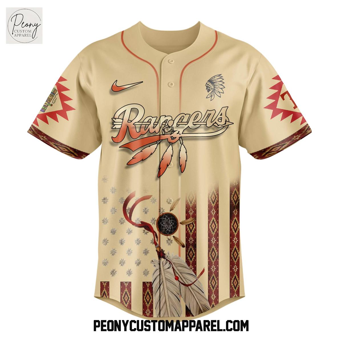 Texas Rangers x Native American 2025 Baseball Jersey Texas Rangers x Native American 2025 Baseball Jersey