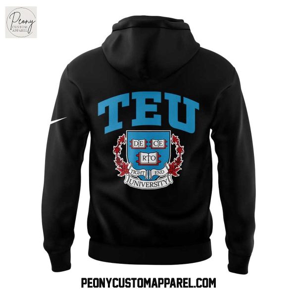 Tight End University Logo 2025 Black Hoodie T Shirt