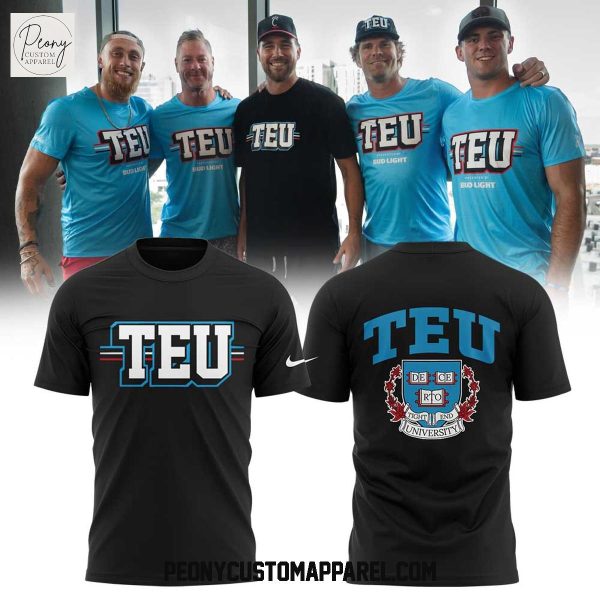 Tight End University Logo 2025 Black Hoodie T Shirt
