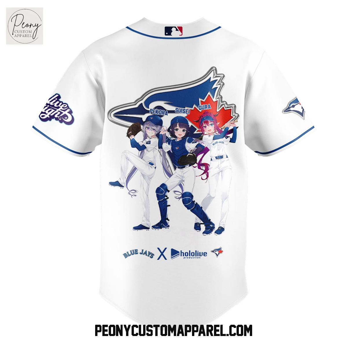 Toronto Blue Jays Hololive Night Collab Baseball Jersey Toronto Blue Jays Hololive Night Collab Baseball Jersey