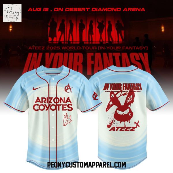Arizona Coyotes x Ateez 2025 World Tour In Your Fantasy Baseball Jersey