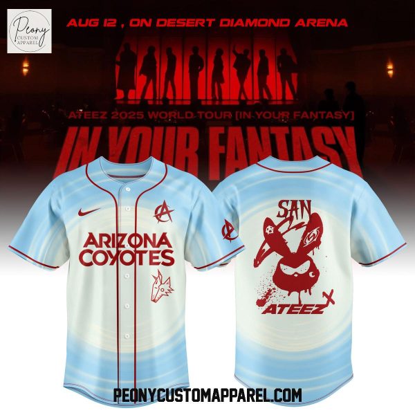 Arizona Coyotes x Ateez 2025 World Tour In Your Fantasy Baseball Jersey