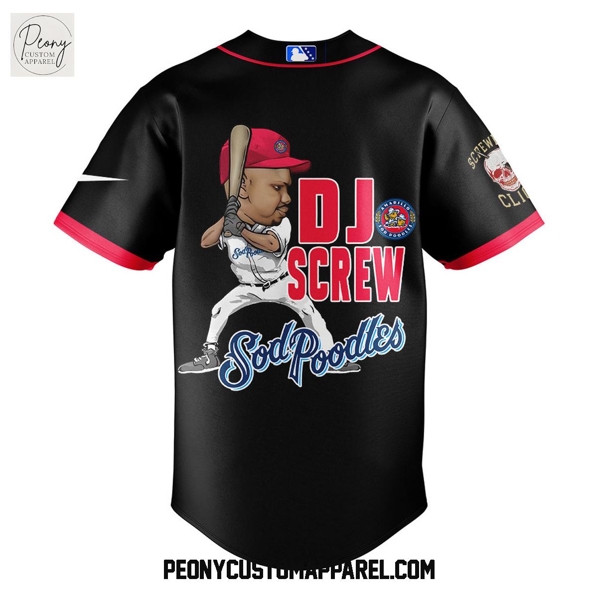 Amarillo Sod Poodles DJ Screw Baseball Jersey Amarillo Sod Poodles DJ Screw Baseball Jersey
