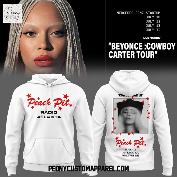 Beyonce Cowboy Carter Peach Pit Radio Atlanta Tour 2025 White Hoodie Shirt