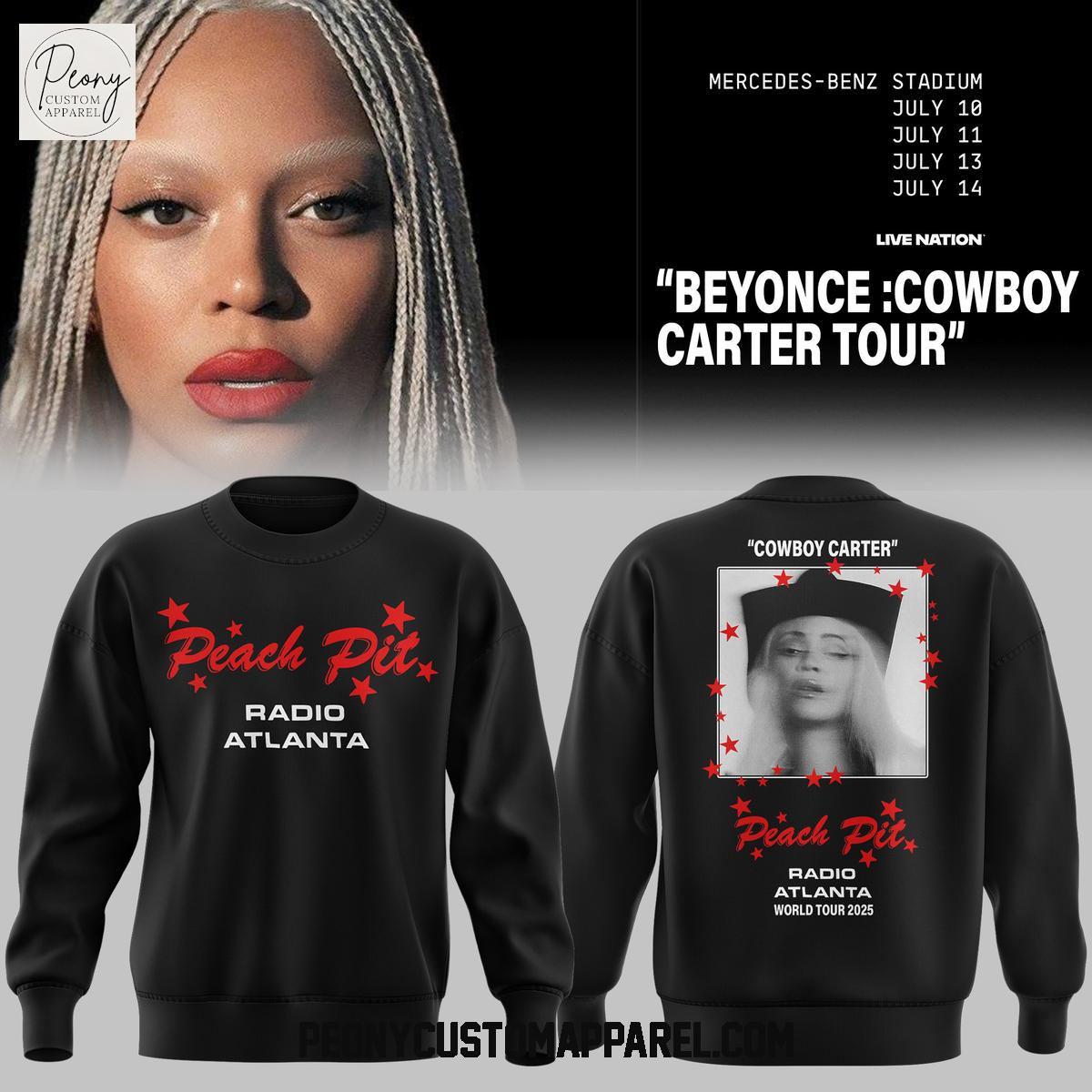 Beyonce Cowboy Carter Radio Atlanta World Tour 2025 Black Hoodie Shirt Beyonce Cowboy Carter Radio Atlanta World Tour 2025 Black Hoodie Shirt