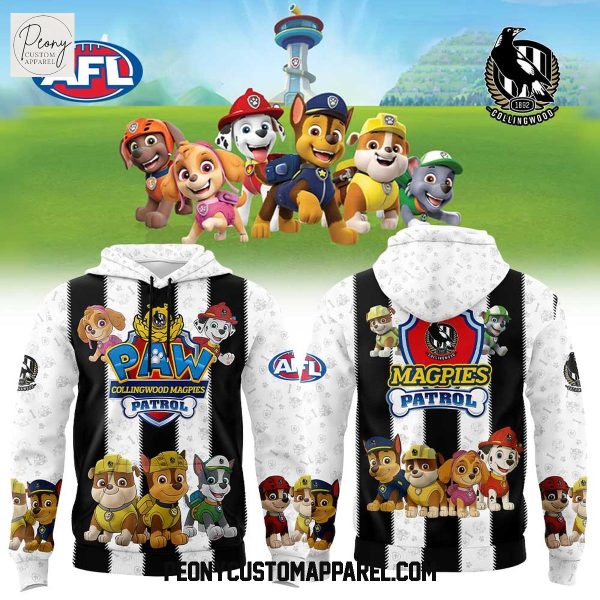 Collingwood Magpies x Paw Patrol 2025 Hoodie Shirt