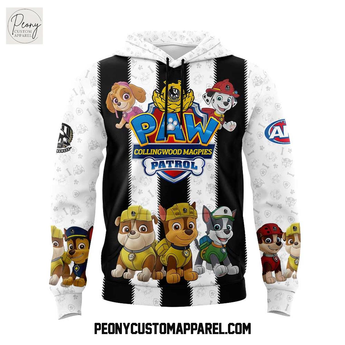 Collingwood Magpies x Paw Patrol 2025 Hoodie Shirt Collingwood Magpies x Paw Patrol 2025 Hoodie Shirt