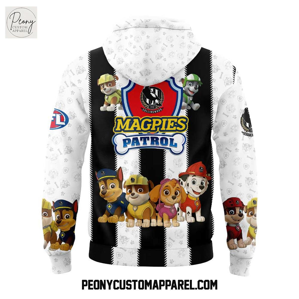 Collingwood Magpies x Paw Patrol 2025 Hoodie Shirt Collingwood Magpies x Paw Patrol 2025 Hoodie Shirt