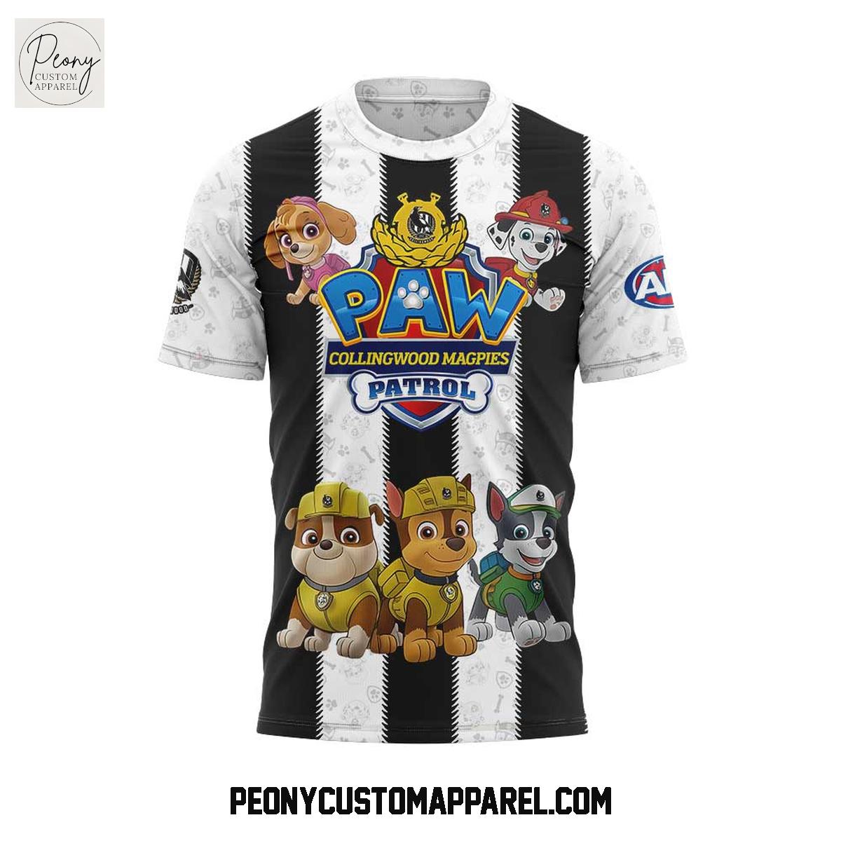 Collingwood Magpies x Paw Patrol 2025 Hoodie Shirt Collingwood Magpies x Paw Patrol 2025 Hoodie Shirt