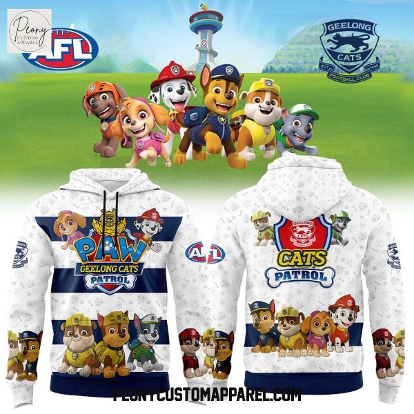 Geelong Cats x Paw Patrol 2025 Hoodie Shirt