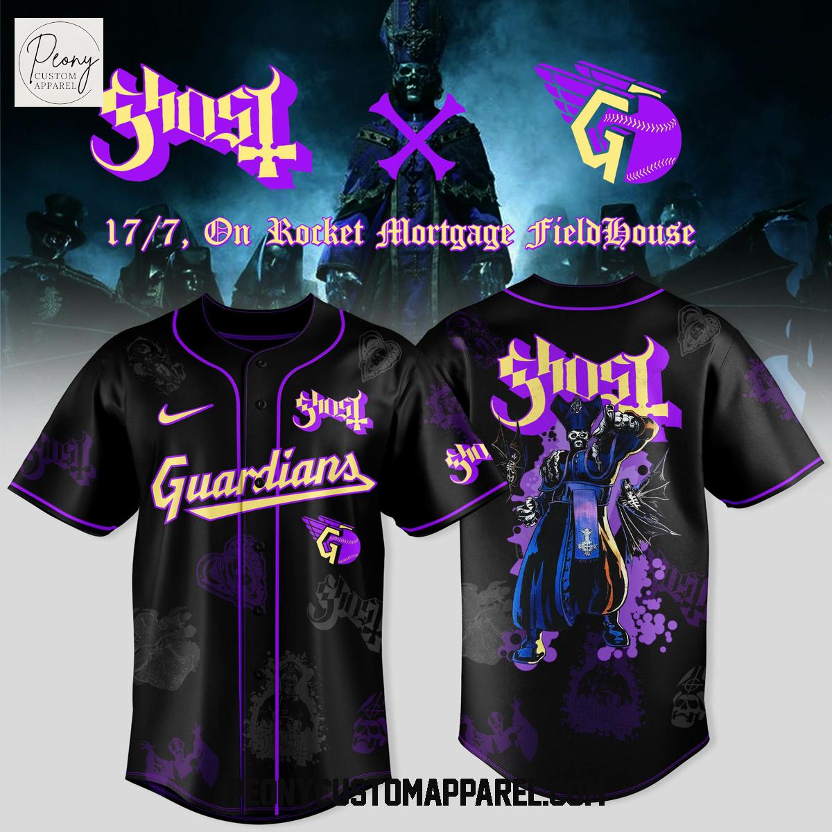 Ghost Band World Tour Cleveland Guardians 2025 Baseball Jersey Ghost Band World Tour Cleveland Guardians 2025 Baseball Jersey