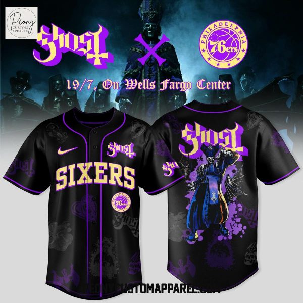 Ghost Band World Tour Philadelphia 76ers 2025 Baseball Jersey
