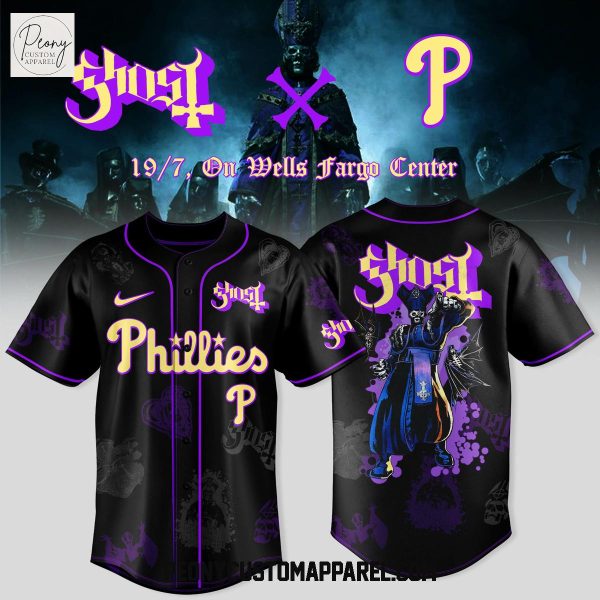 Ghost Band World Tour Philadelphia Phillies 2025 Baseball Jersey