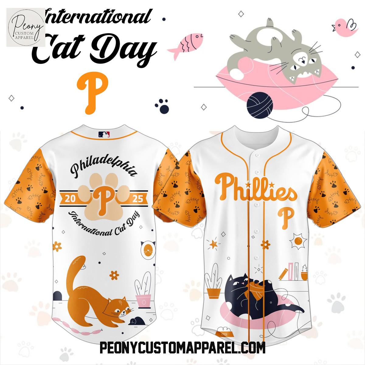 Philadelphia Phillies x International Cat Day 2025 Baseball Jersey Philadelphia Phillies x International Cat Day 2025 Baseball Jersey