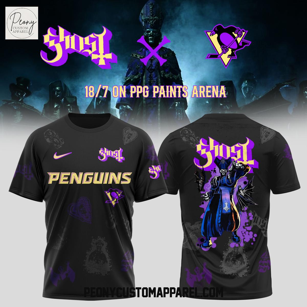 Pittsburgh Penguins Mix Ghost World Tour 2025 Shirt Pittsburgh Penguins Mix Ghost World Tour 2025 Shirt