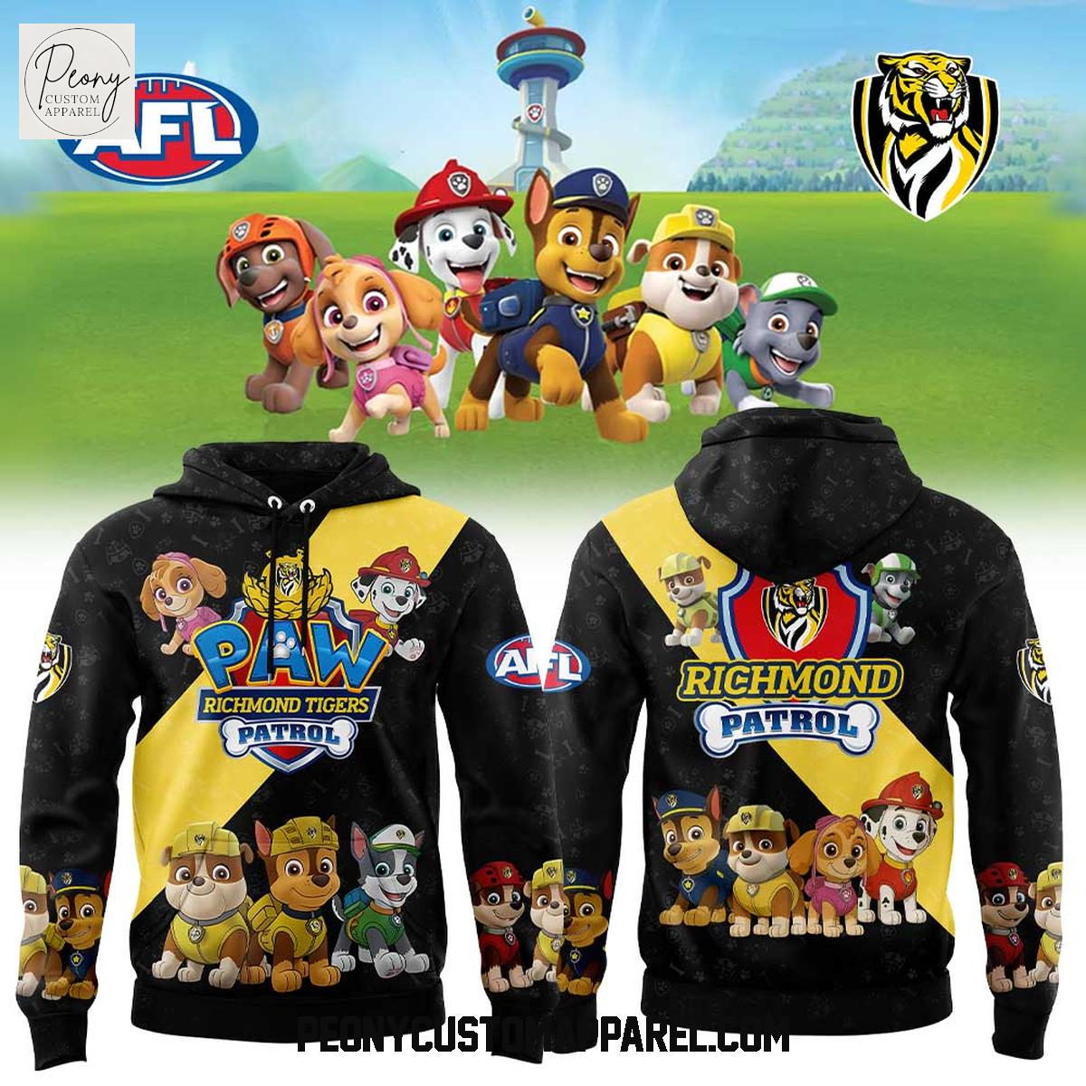 Richmond Tigers Paw Patrol 2025 Hoodie Shirt Richmond Tigers Paw Patrol 2025 Hoodie Shirt