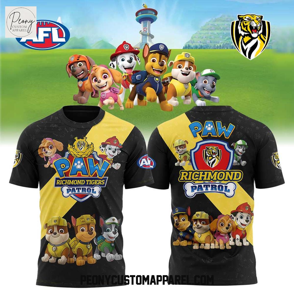 Richmond Tigers Paw Patrol 2025 Hoodie Shirt Richmond Tigers Paw Patrol 2025 Hoodie Shirt