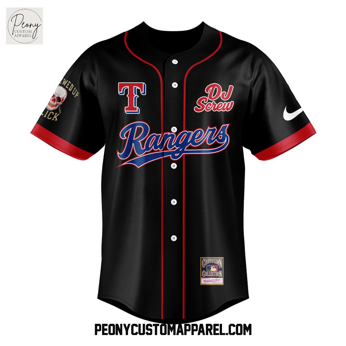 Texas Rangers DJ Screw Baseball Jersey Texas Rangers DJ Screw Baseball Jersey