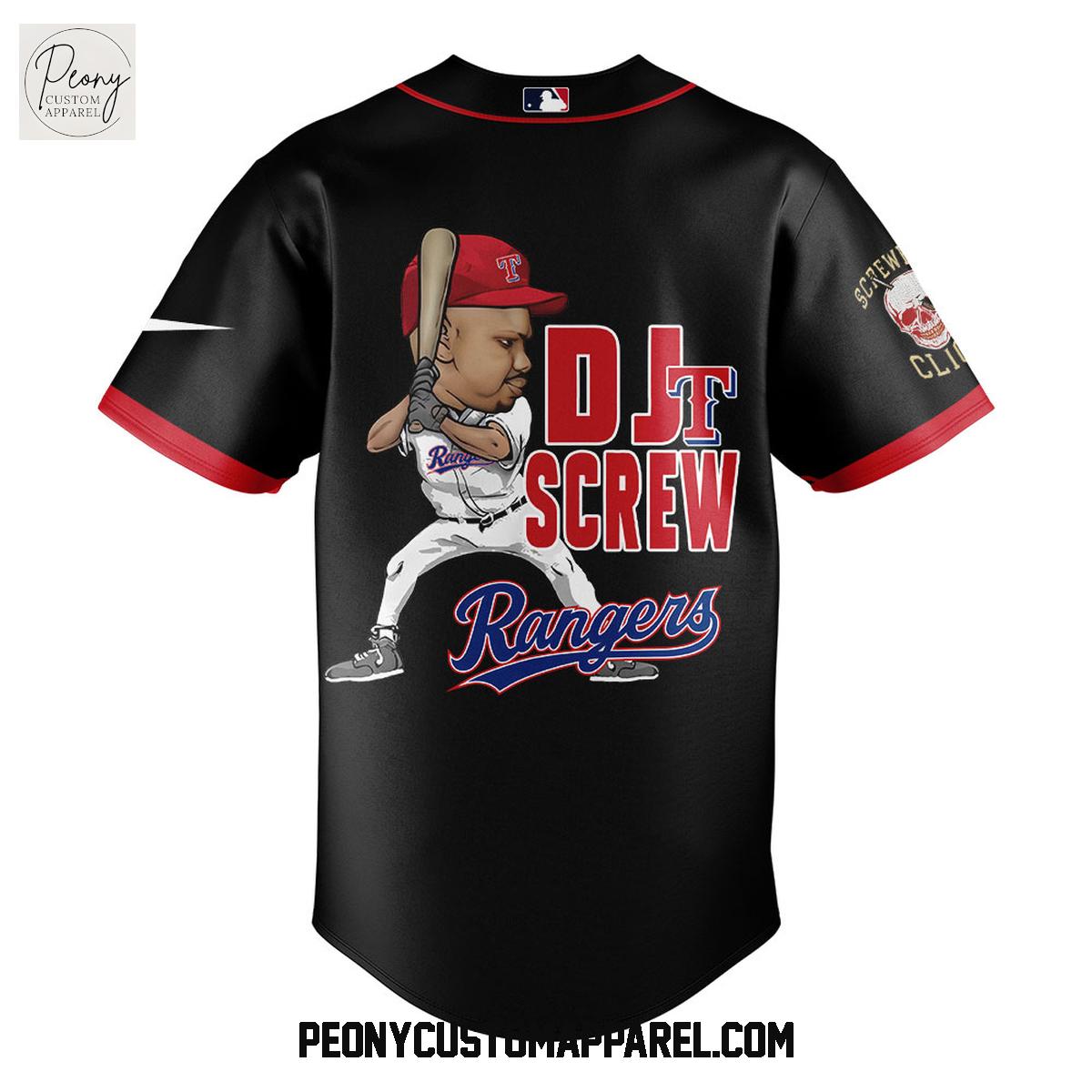 Texas Rangers DJ Screw Baseball Jersey Texas Rangers DJ Screw Baseball Jersey